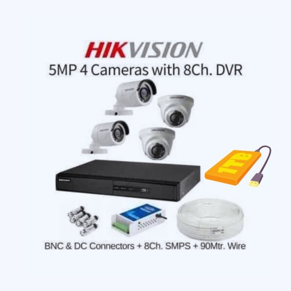 HIK 5MP 4 Cam 8 CH